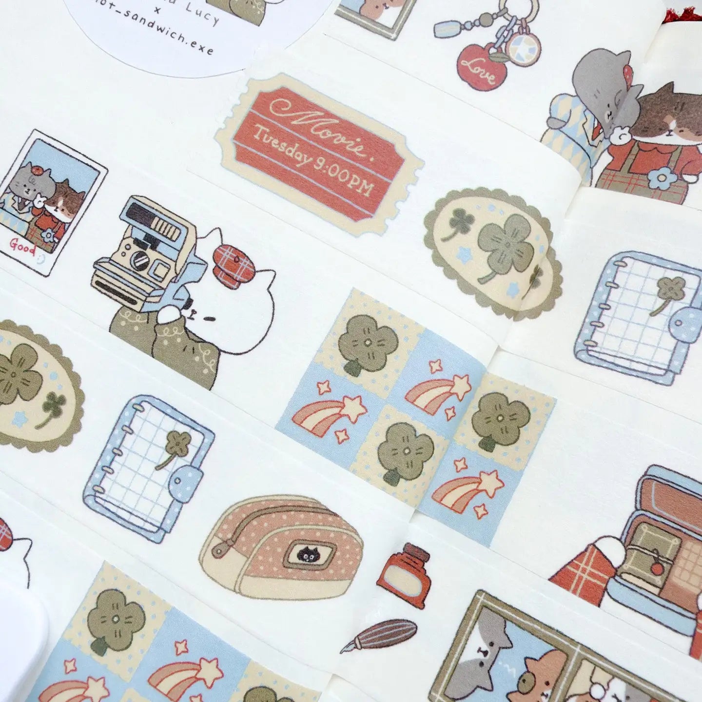 Collection of cute illustrated stickers on a white background