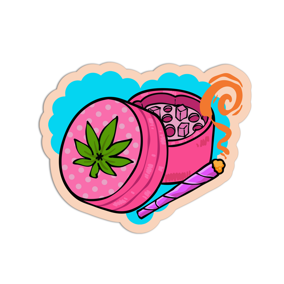 Pink Grinder - Neon Canna Sticker