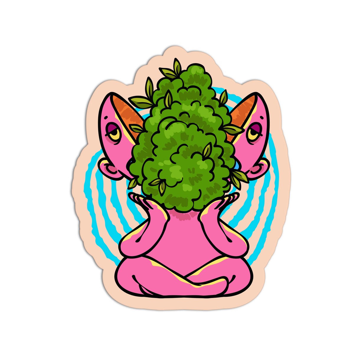 Lotus Position - Neon Canna Sticker