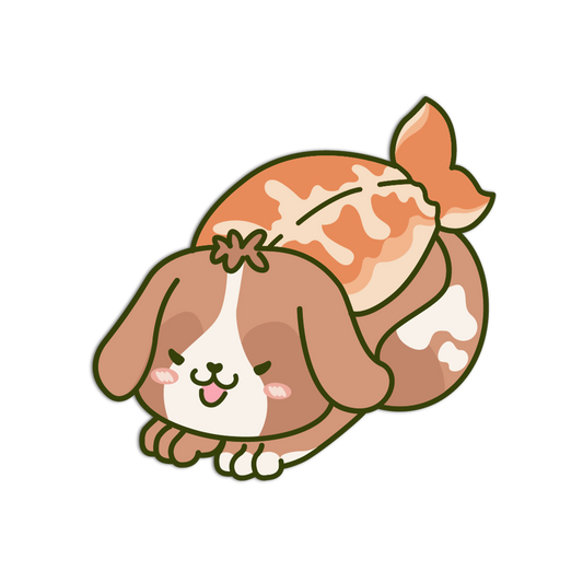 Cartoon bunny with a candy包裹在白色背景上