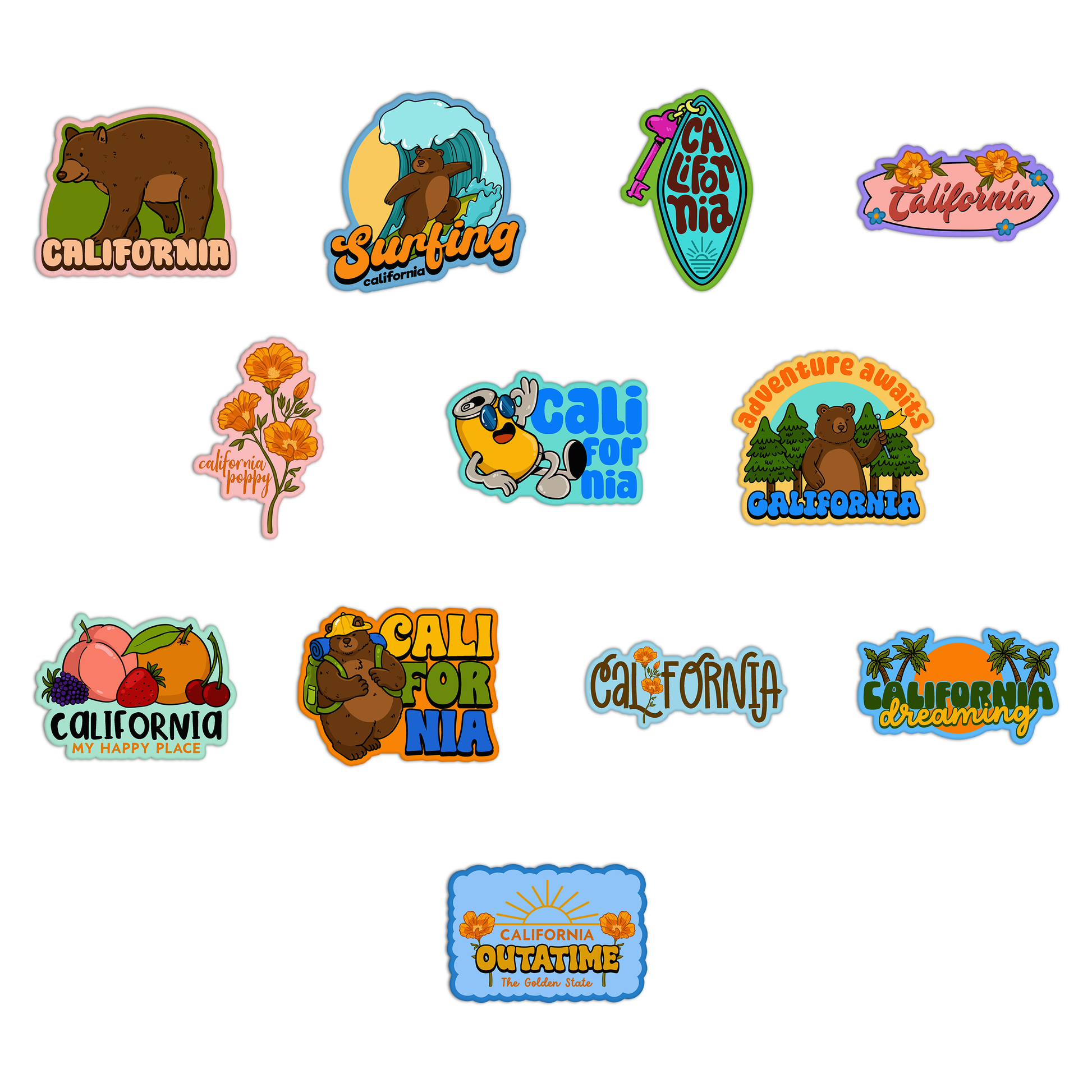 New California Pack  Stickers Sheet