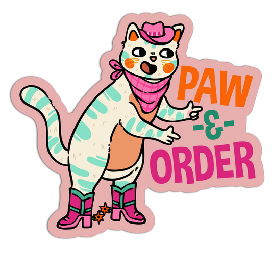 Paw & Order Cat Stickers