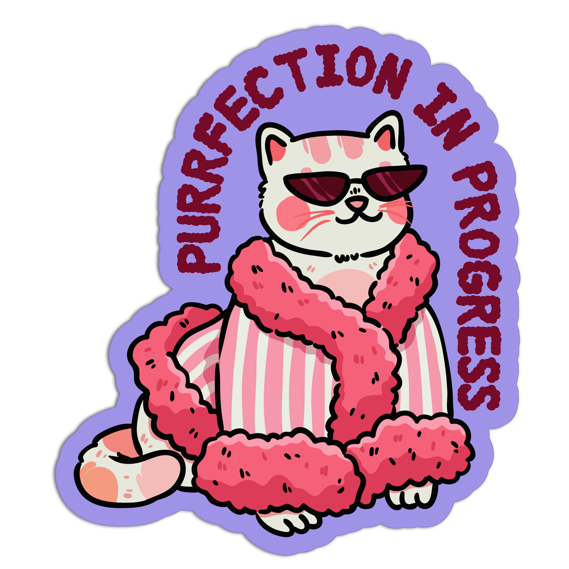 Purrfection In Progress  Cat Stickers
