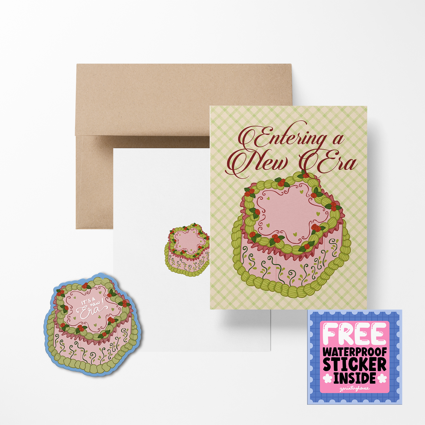 Entering A New Era Greeting Card with Sticker