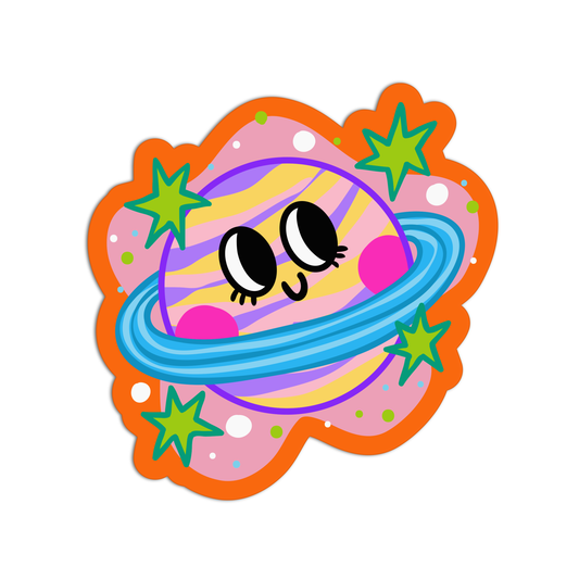 Smiling Planet Sticker