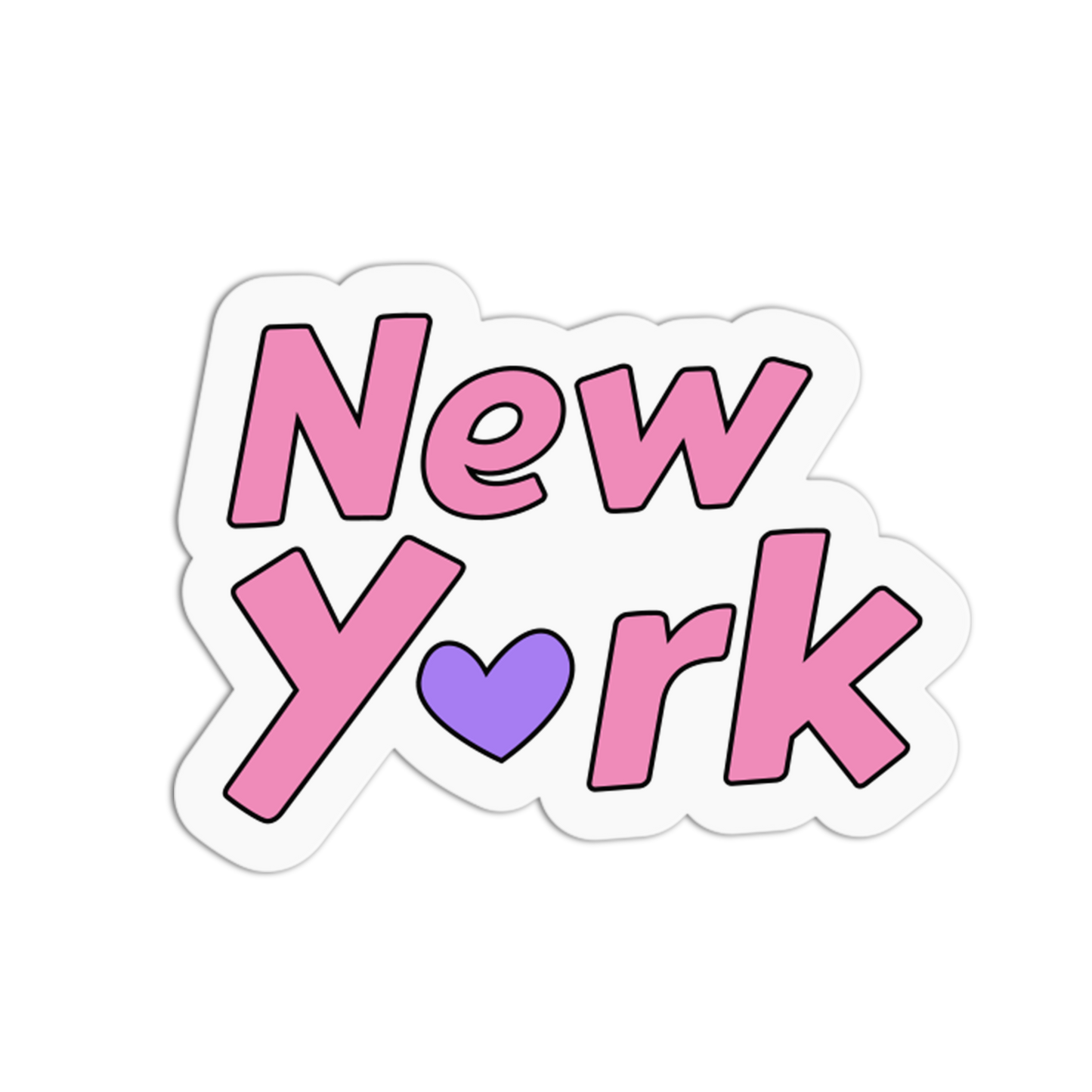 New York Typography with Heart - New York Stickers