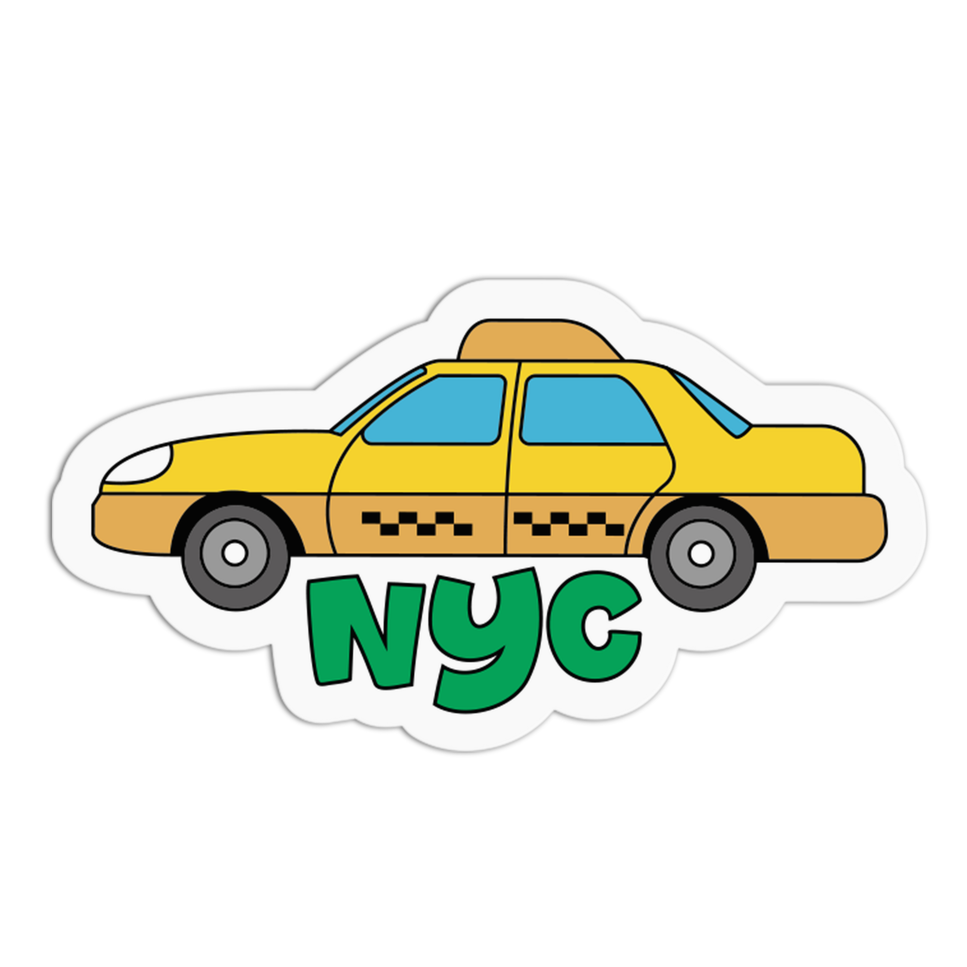 Yellow Taxi Cab - New York Stickers - The Stkr Store