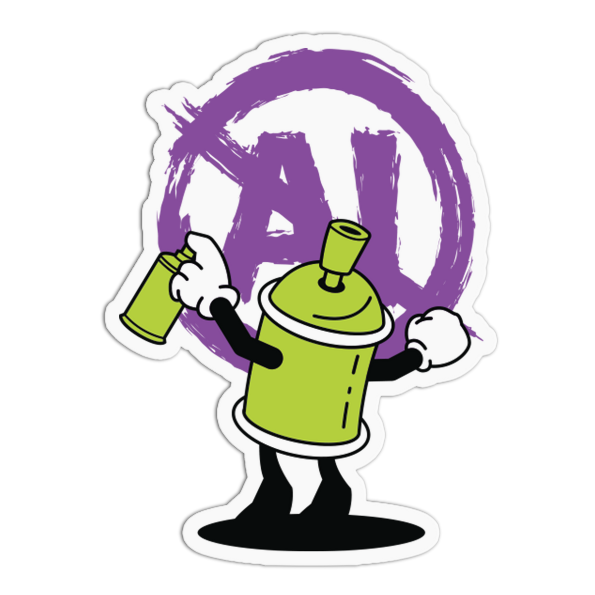 Spray Can - No To AI Sticker