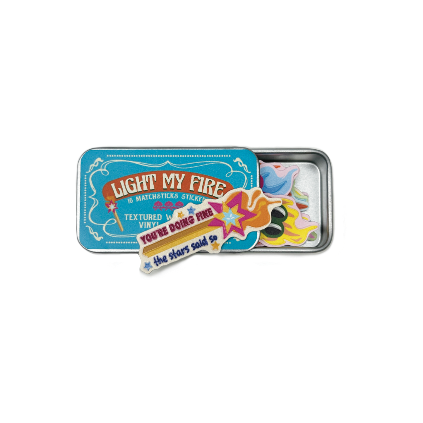 Light My Fire - Matchstick Stickers Tin