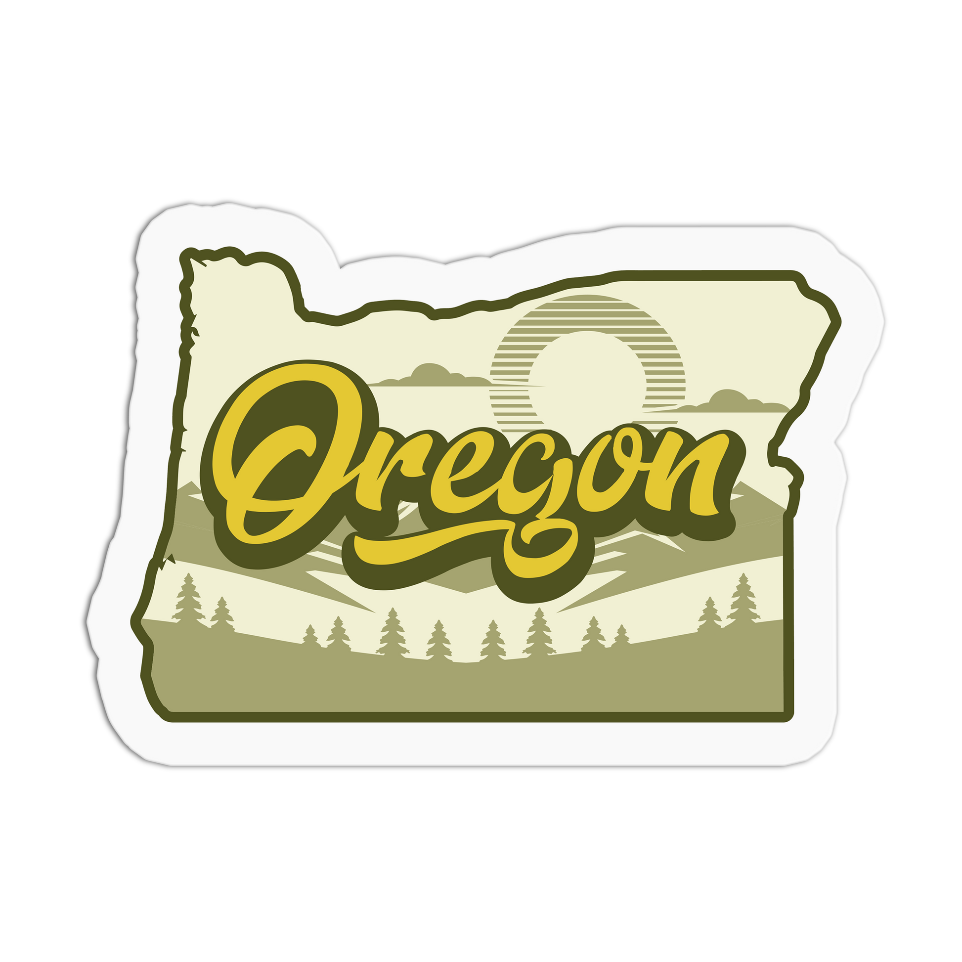 State Silhouette - Travel Series Oregon Sticker - The Stkr Store