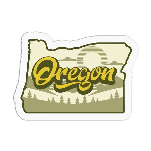 State Silhouette - Travel Series Oregon Sticker - The Stkr Store