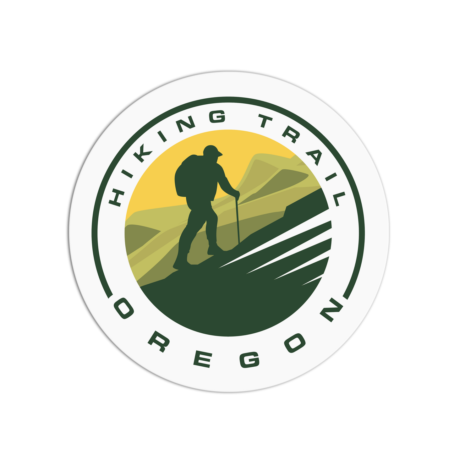 Hiking Trail - Travel Series Oregon Sticker - The Stkr Store