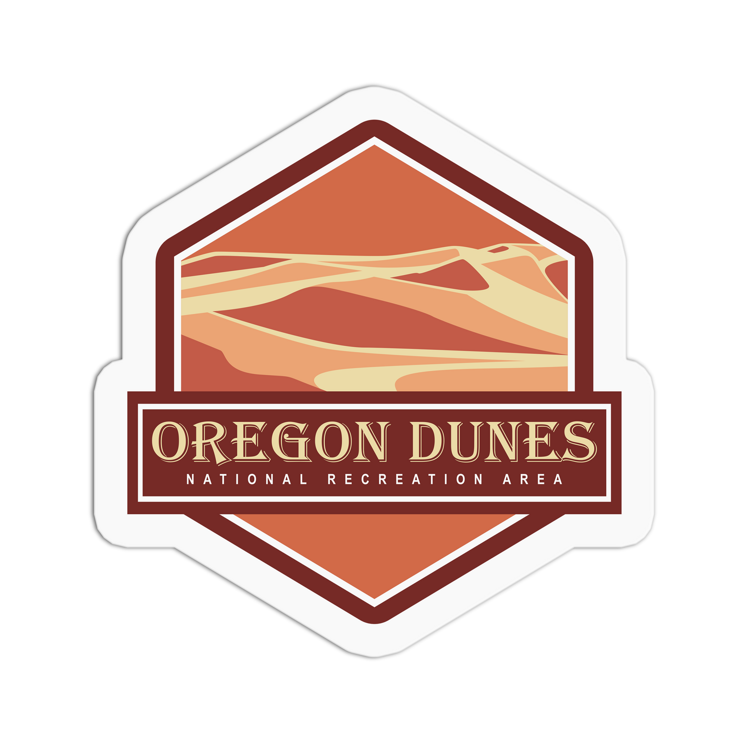 Dunes National Recreation Area - Travel Series Oregon Sticker - The Stkr Store