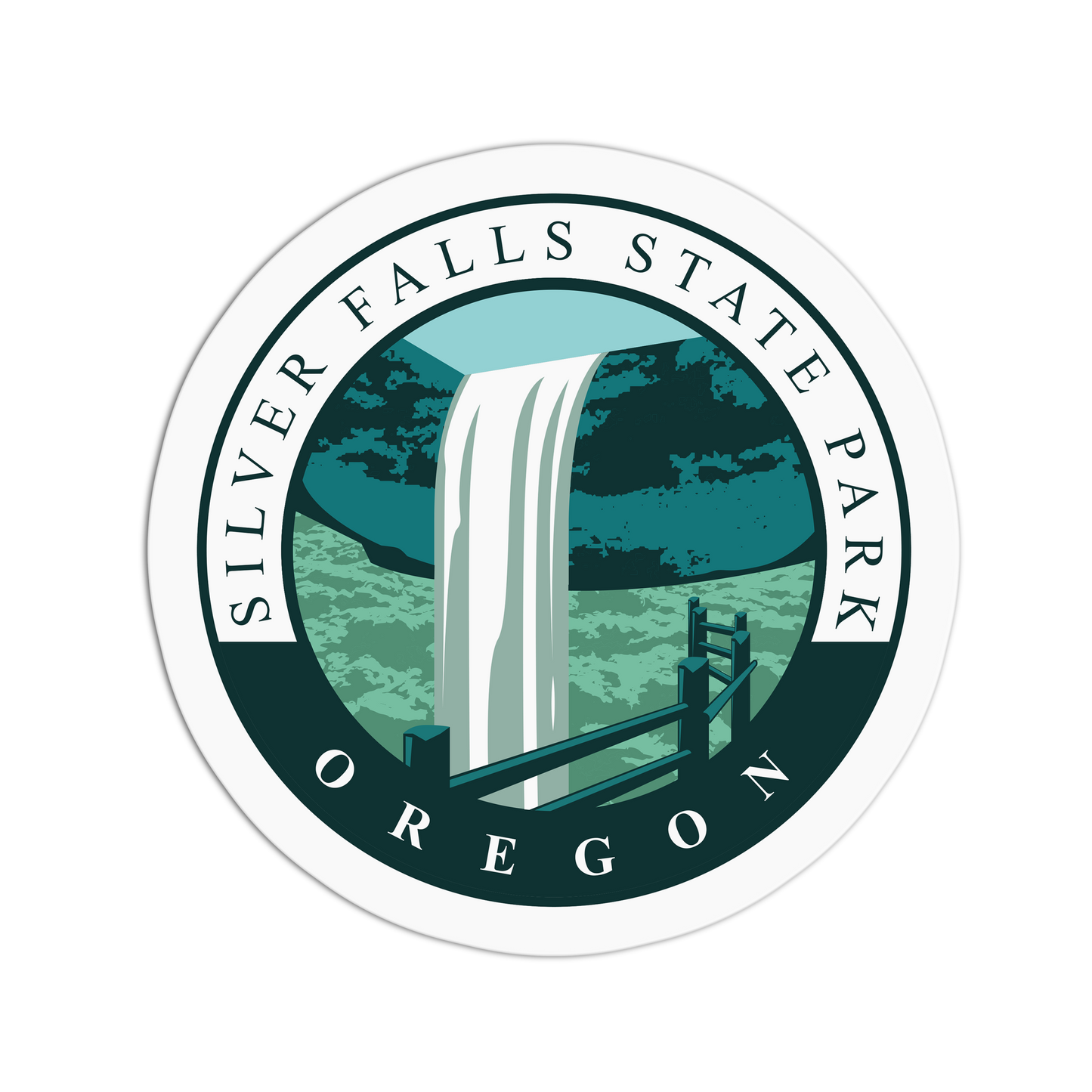 Silver Falls State Park - Travel Series Oregon Sticker - The Stkr Store