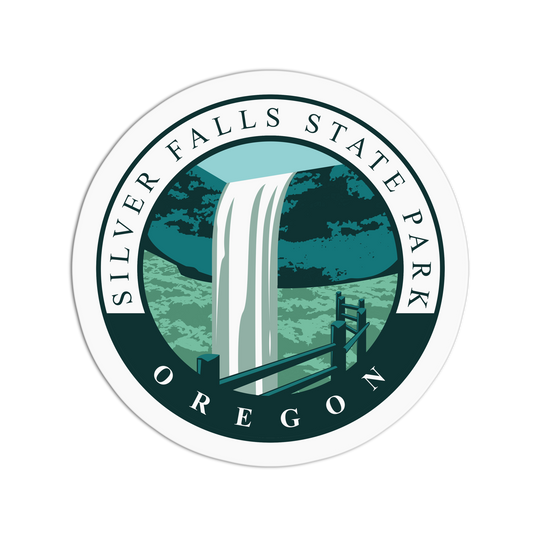 Silver Falls State Park - Travel Series Oregon Sticker - The Stkr Store