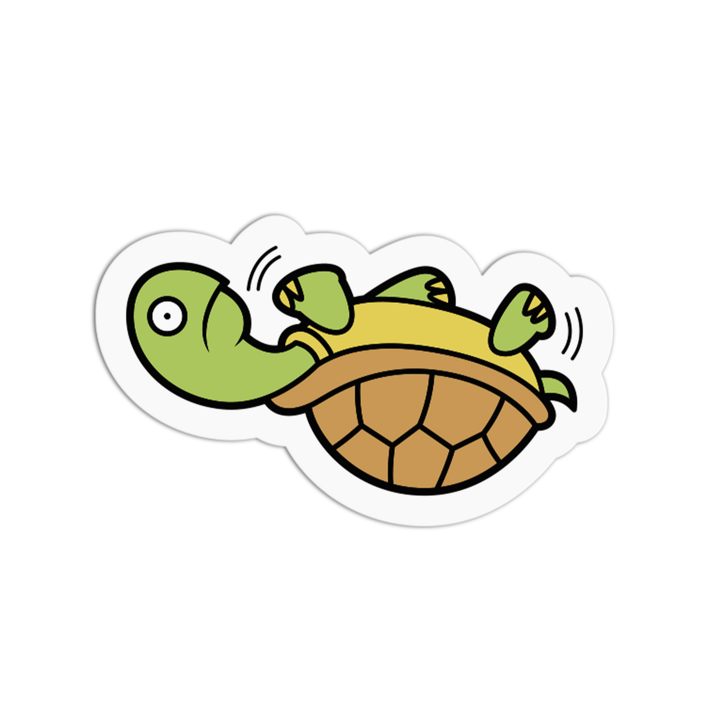 Upside-Down Struggle Cute Turtle Sticker
