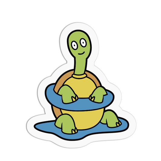 Blue Floatie Relaxing Cute Turtle Sticker