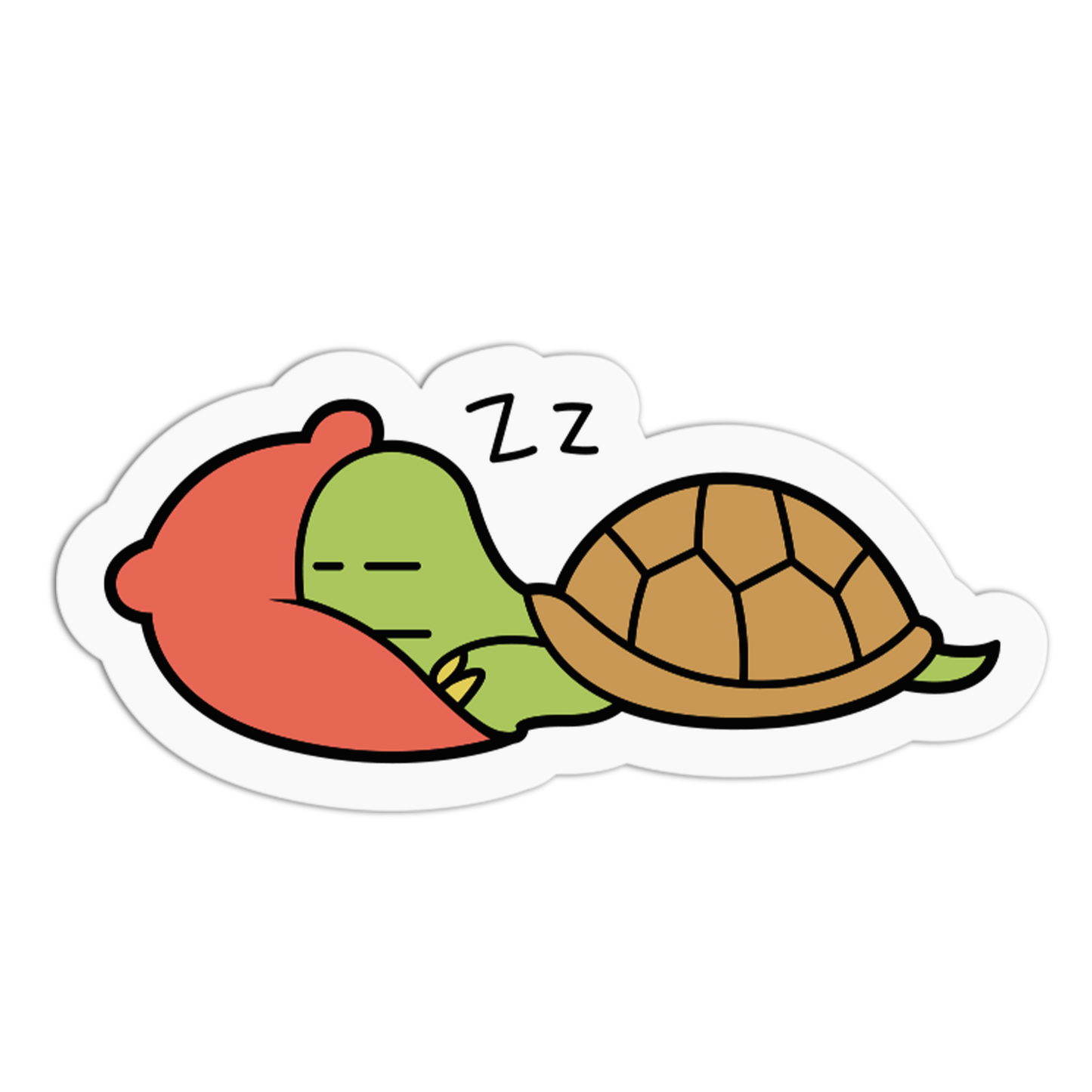 Comfy Pillow Nap Cute Turtle Sticker - The Stkr Store