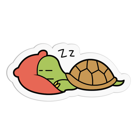 Comfy Pillow Nap Cute Turtle Sticker