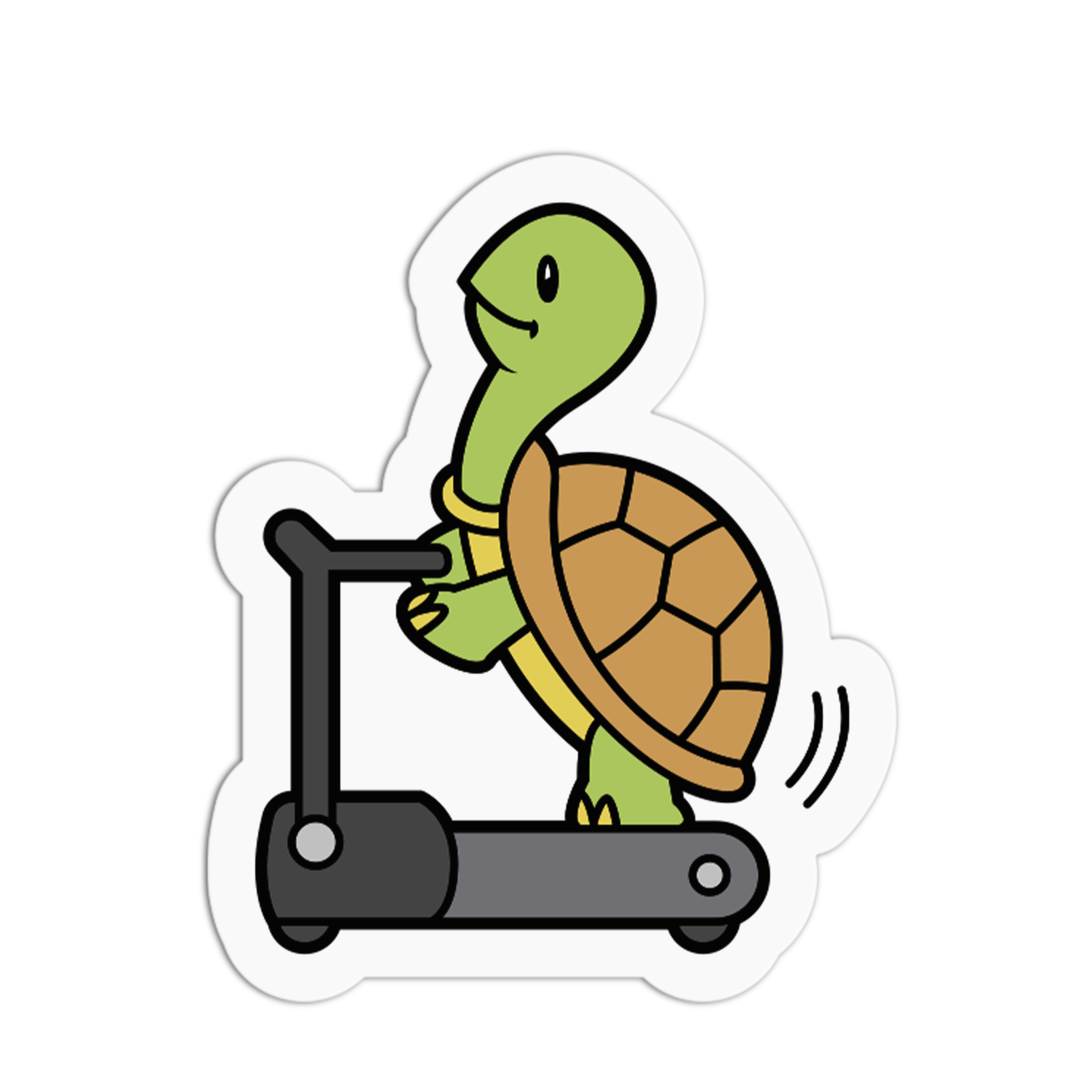 Treadmill Workout Cute Turtle Sticker – The Stkr Store
