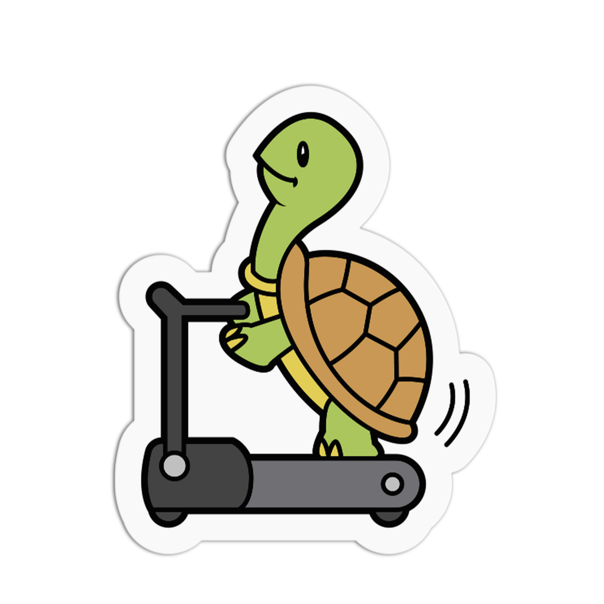 Treadmill Workout Cute Turtle Sticker - The Stkr Store