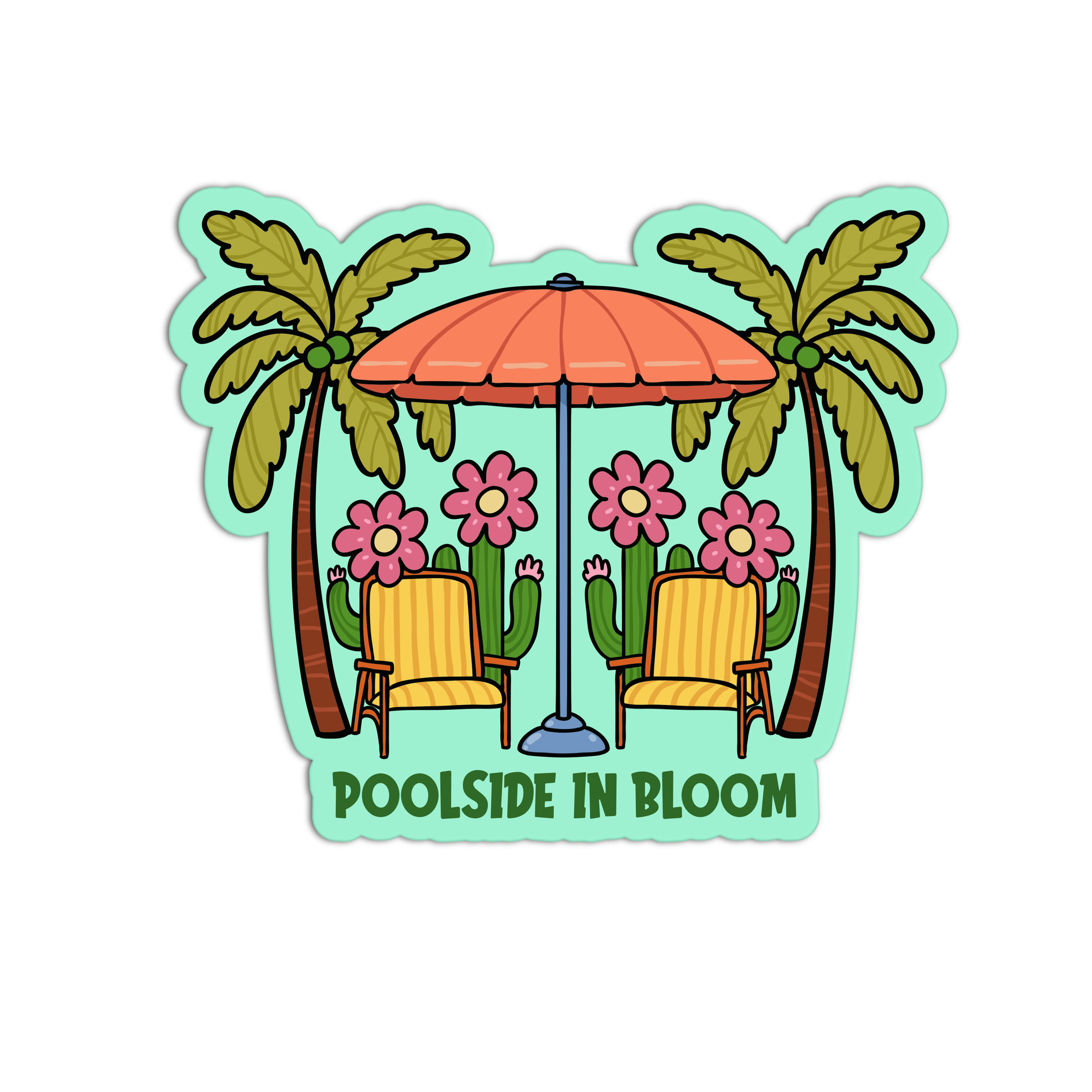 Poolside in Bloom Palm Spring Sticker – The Stkr Store