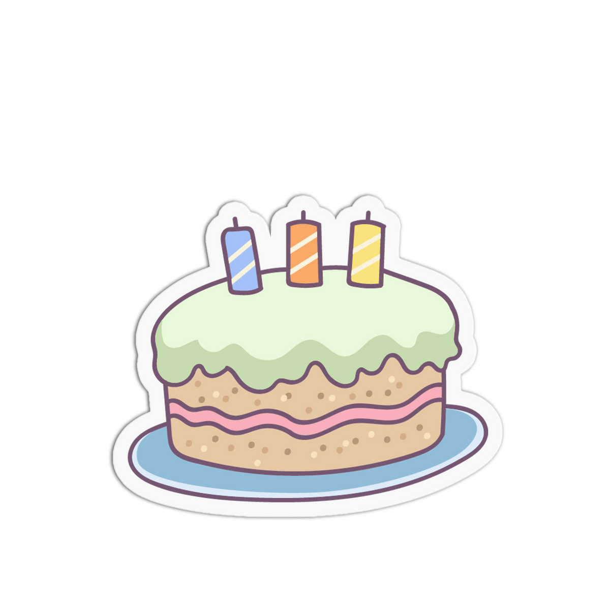 Birthday Candle Cake Party Supplies Sticker