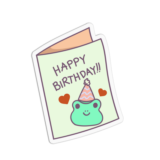 Frog Greeting Card Party Supplies Sticker