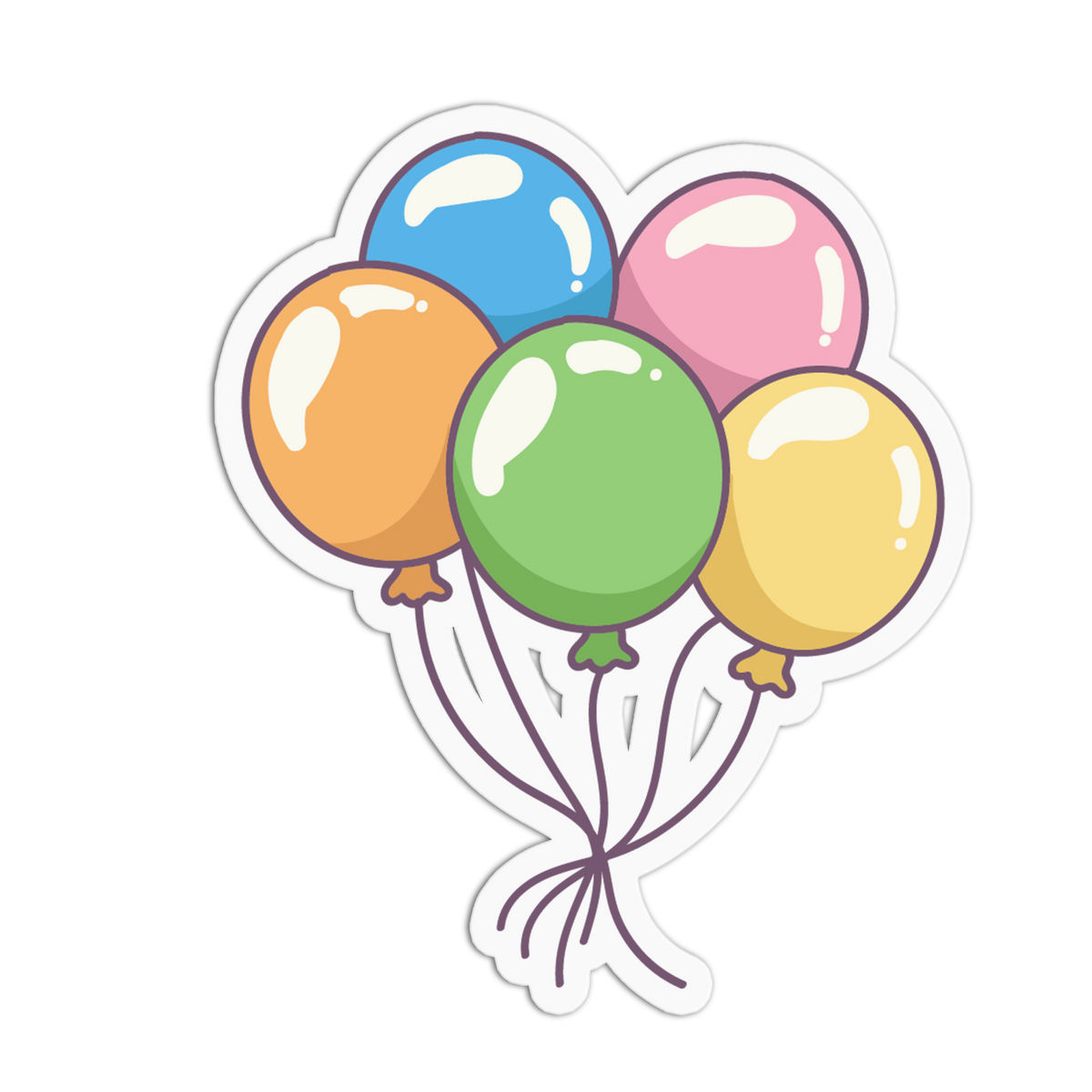 Colorful Balloon Bunch Party Supplies Sticker