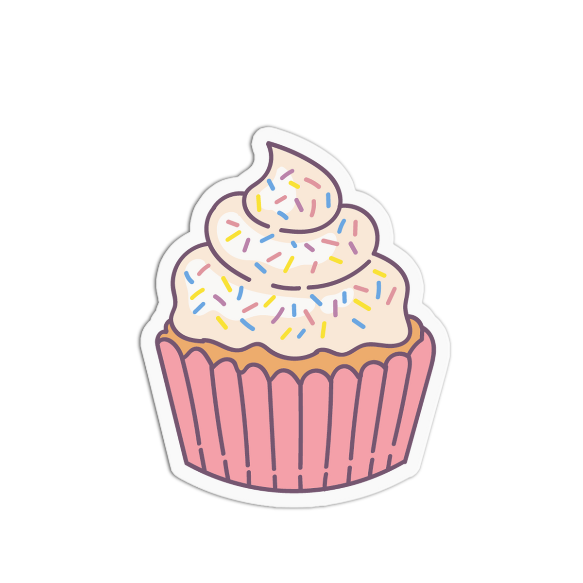 Frosted Sweet Cupcake Party Supplies Sticker