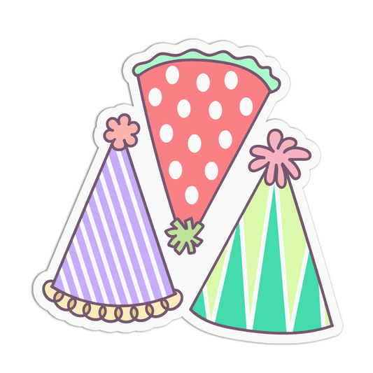 Patterned Cone Hats Party Supplies Sticker