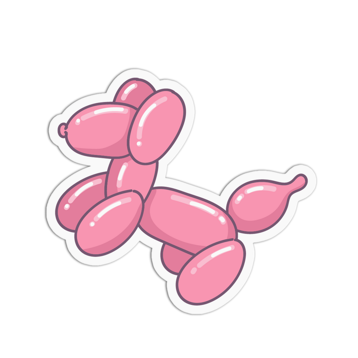 Pink Balloon Dog Party Supplies Sticker