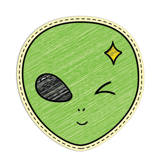 Alien Patch Style Textured Stickers