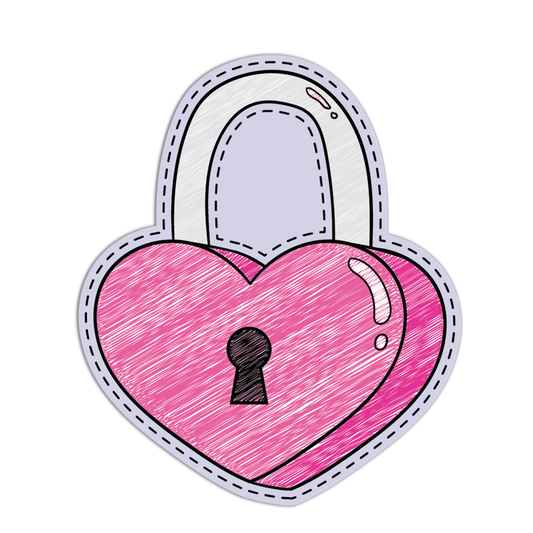 Padlock Patch Style Textured Stickers
