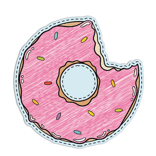 Donut Patch Style Textured Stickers