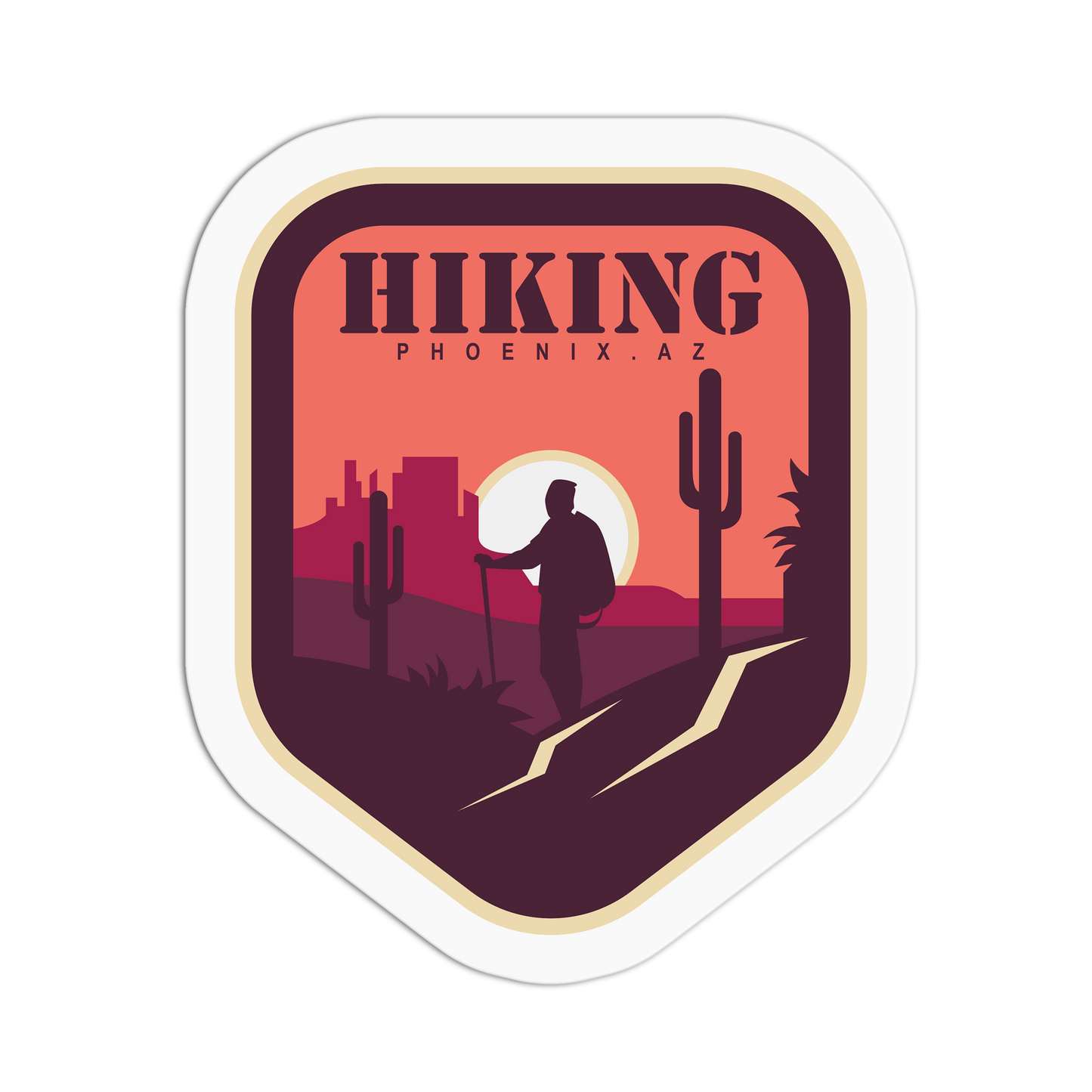 Saguaro Cactus - Travel Series Phoenix Sticker - The Stkr Store