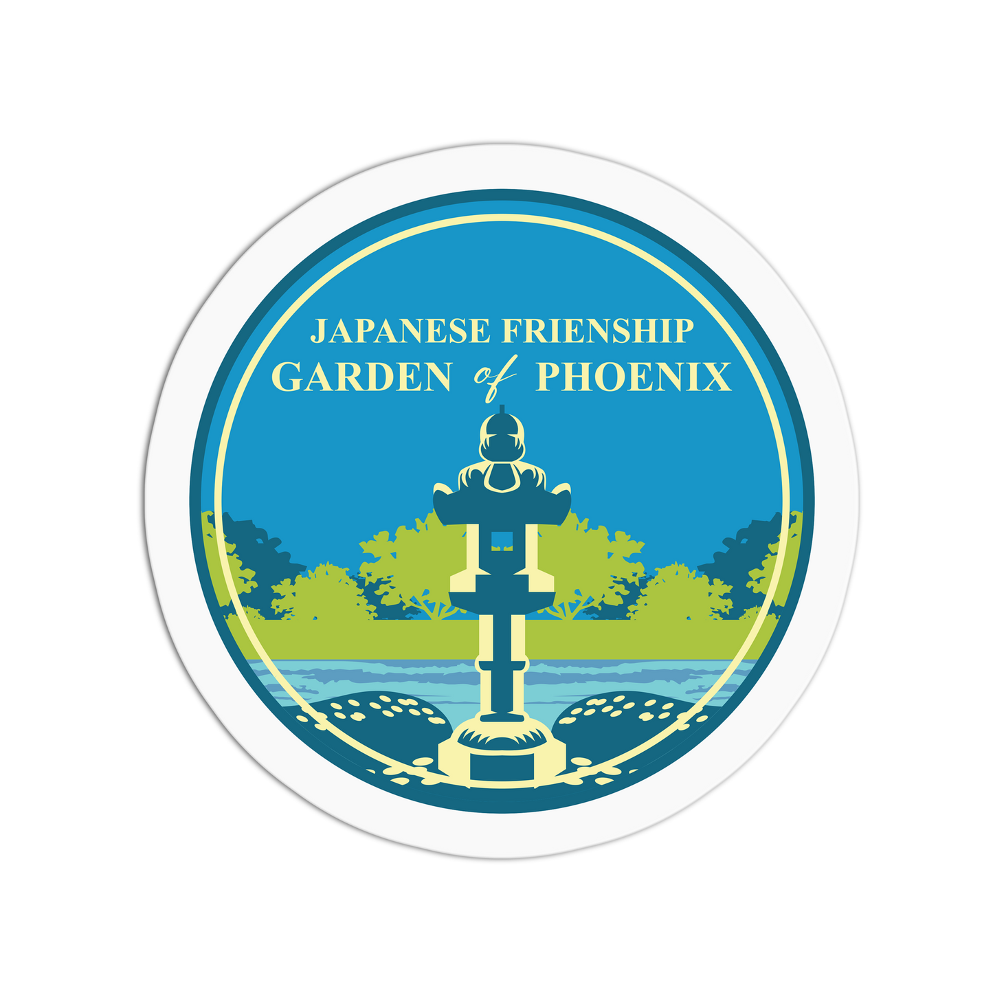 Japanese Friendship Garden - Travel Series Phoenix Sticker - The Stkr Store