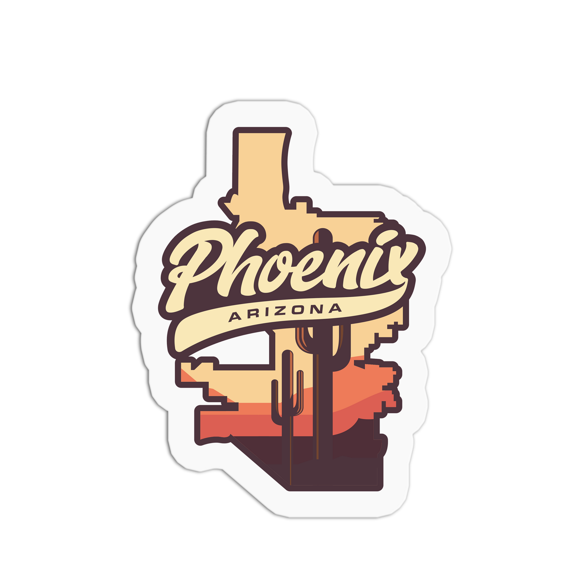 Arizona State Silhouette - Travel Series Phoenix Sticker - The Stkr Store