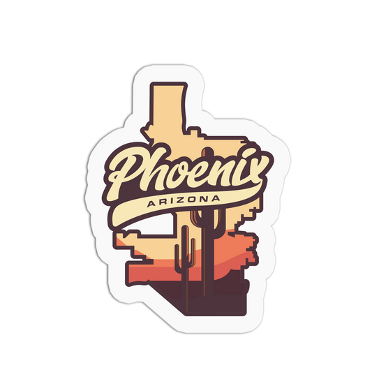 Arizona State Silhouette - Travel Series Phoenix Sticker - The Stkr Store