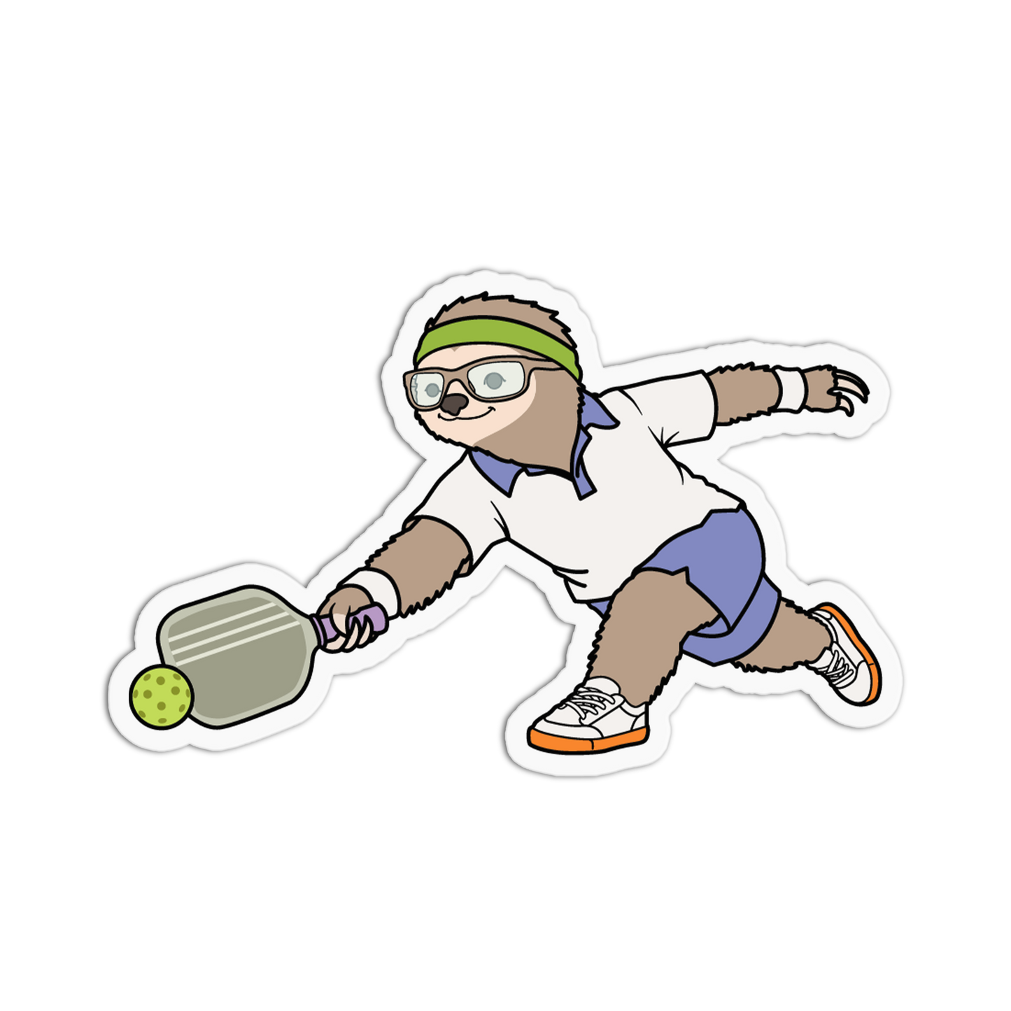 Athletic Sloth Low Dinking Pickleball Sticker