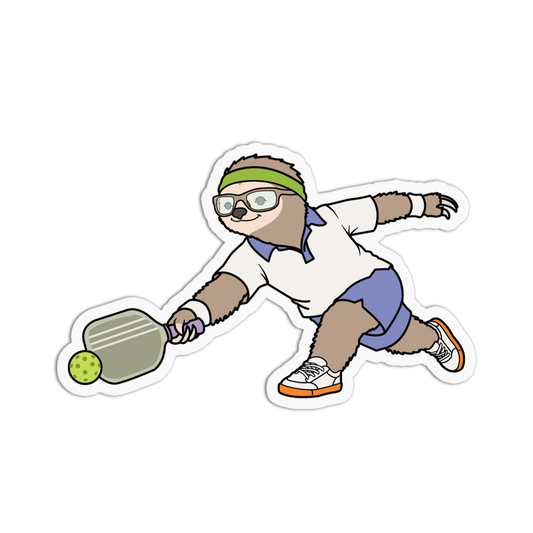 Athletic Sloth Low Dinking Pickleball Sticker