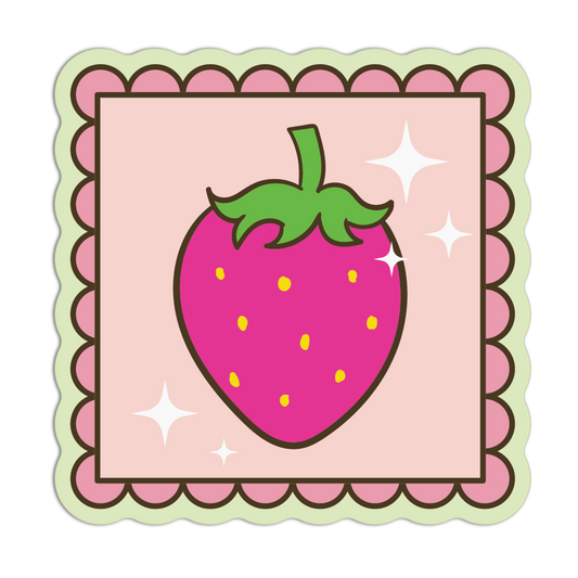 Strawberry Pink Girly Stickers