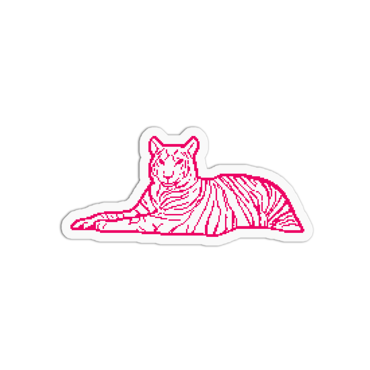 Resting Tiger - Pixel Animals Sticker