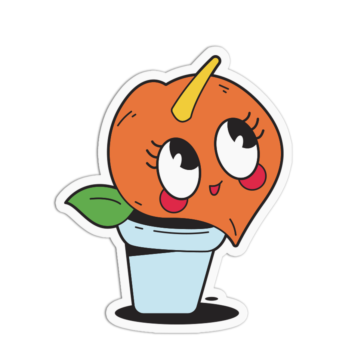 Orange Peach - Plant and Flower Sticker