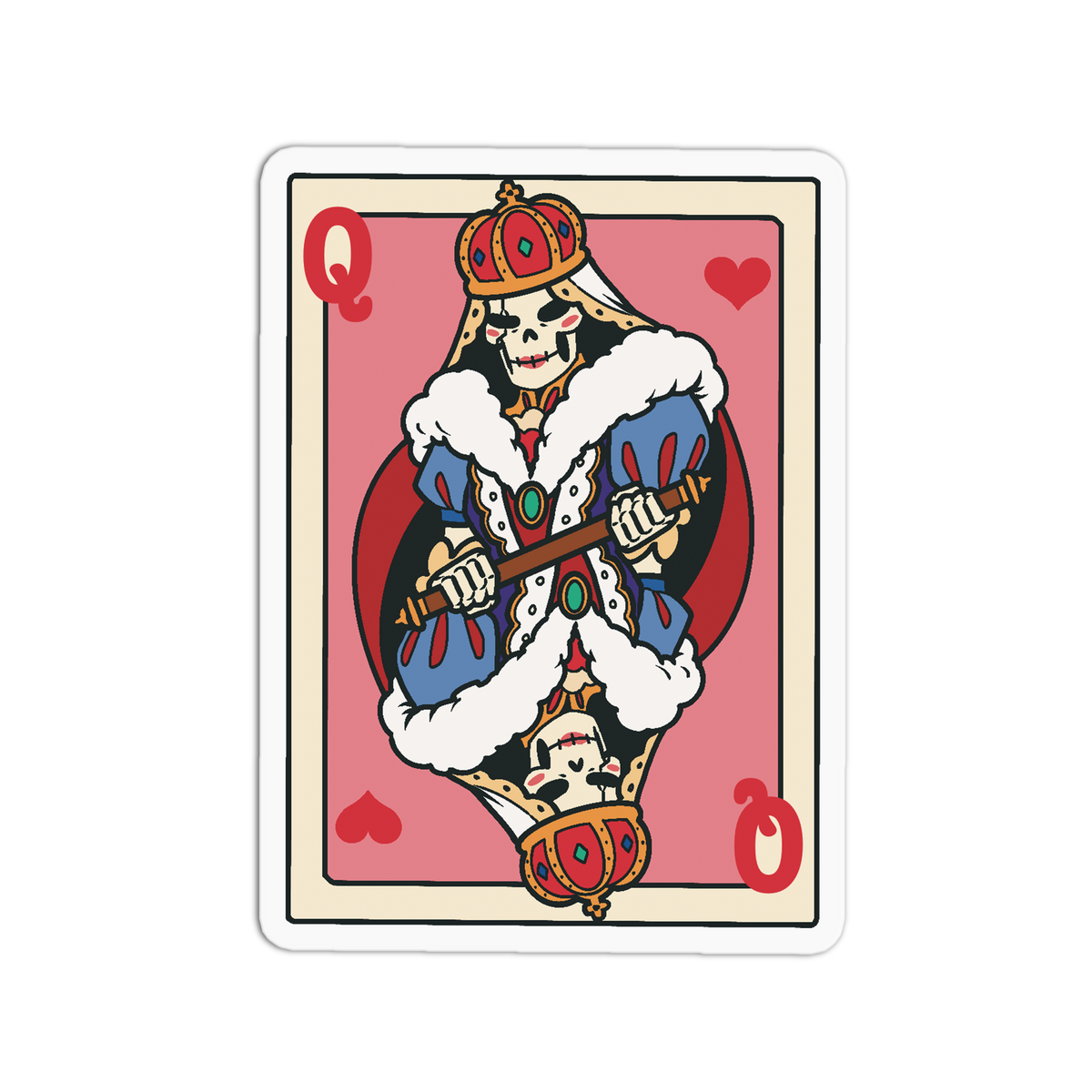 Queen Hearts - Playing Cards Sticker