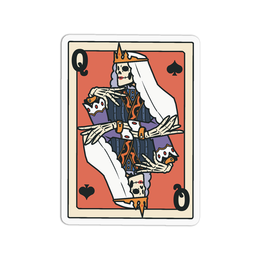 Queen Spades - Playing Cards Sticker