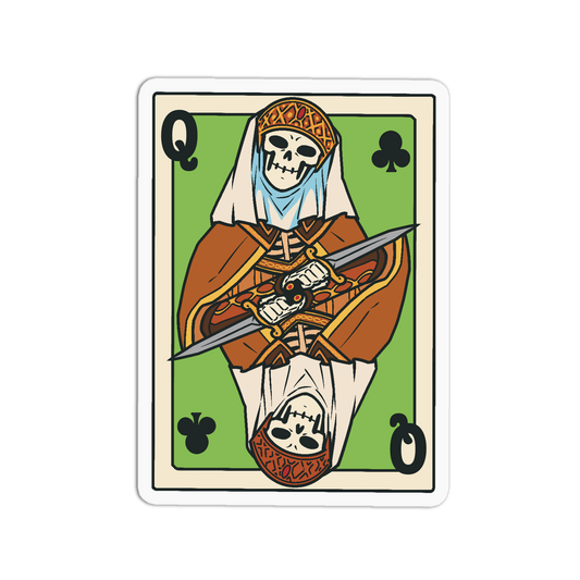 Queen Clubs - Playing Cards Sticker