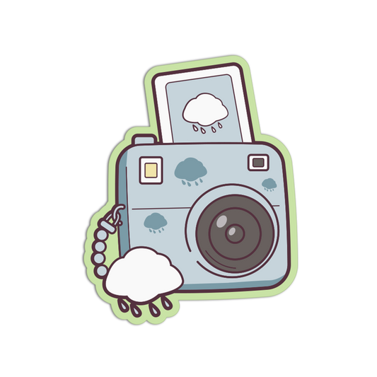 Rainy Cloud Charm Polaroid Camera Sticker
