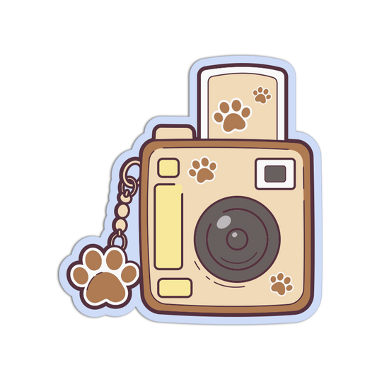Cute Paw Print Polaroid Camera Sticker