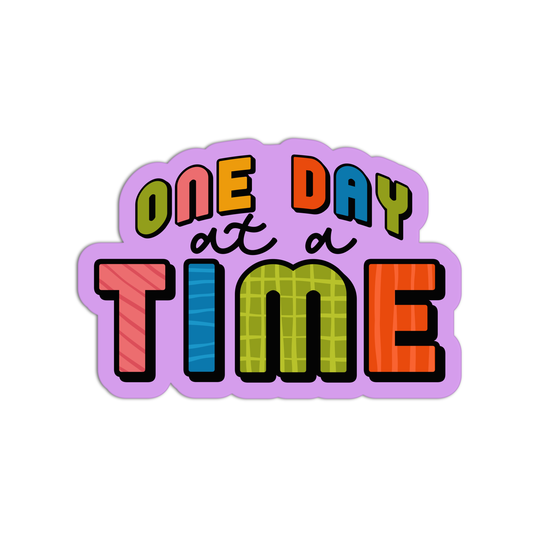 One Day At A Time Positive Quote Stickers